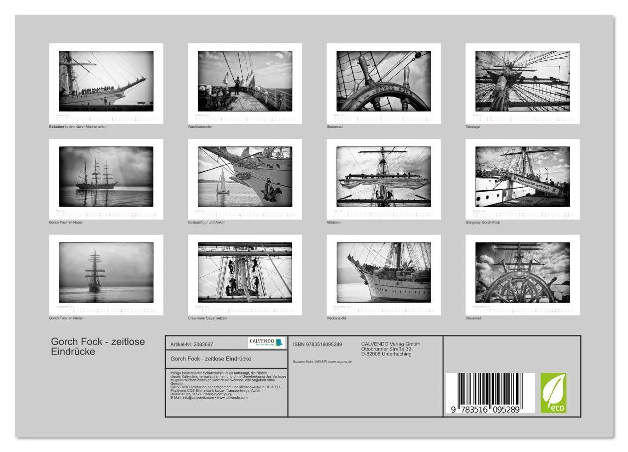 Bild: 9783516095289 | Gorch Fock - zeitlose Eindrücke (Wandkalender 2026 DIN A4 quer),...