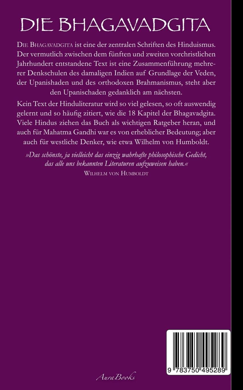 Rückseite: 9783750495289 | Die Bhagavadgita | Krishna Krishna (u. a.) | Taschenbuch | 100 S.