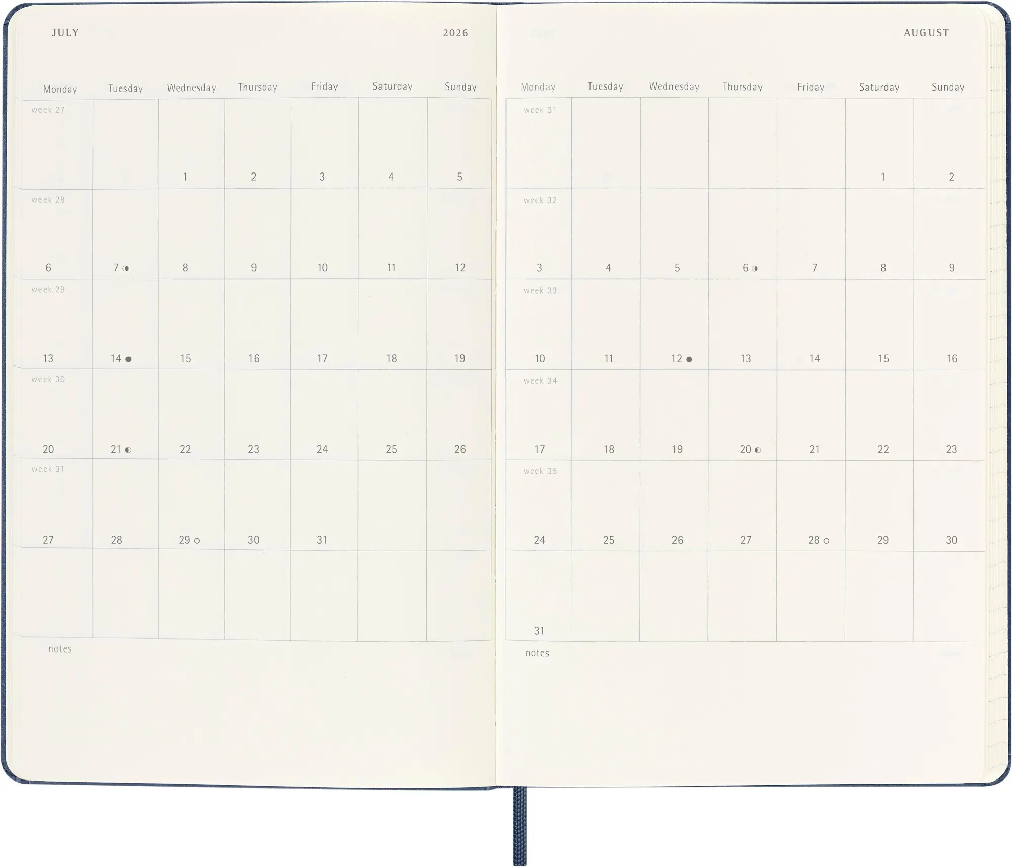 Bild: 8056999275389 | Moleskine 18 Monate Wochen Notizkalender 2025/2026, L/A5, 1 Wo = 1...
