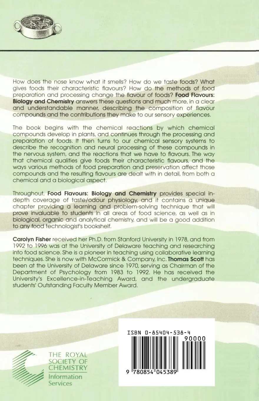 Rückseite: 9780854045389 | Food Flavours | Biology and Chemistry | Carolyn Fisher (u. a.) | Buch