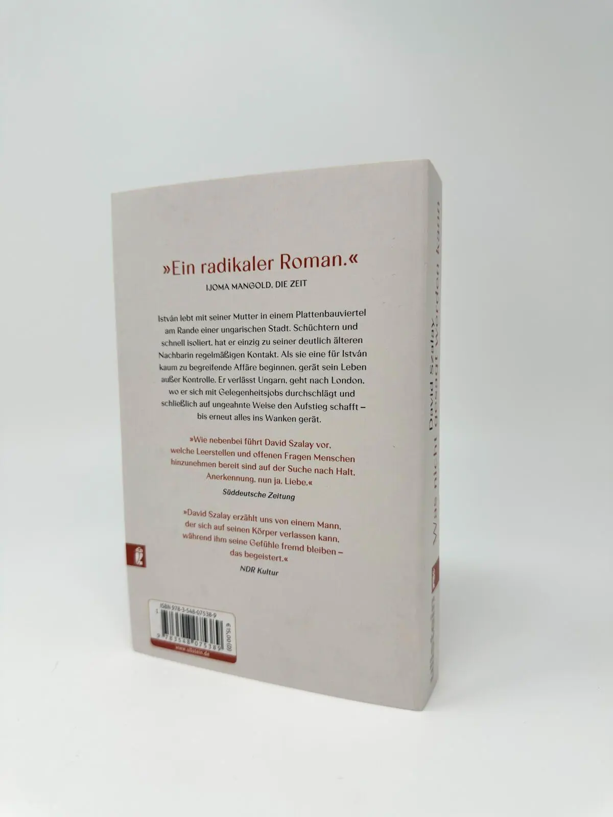 Bild: 9783548075389 | Was nicht gesagt werden kann | Roman | David Szalay | Taschenbuch