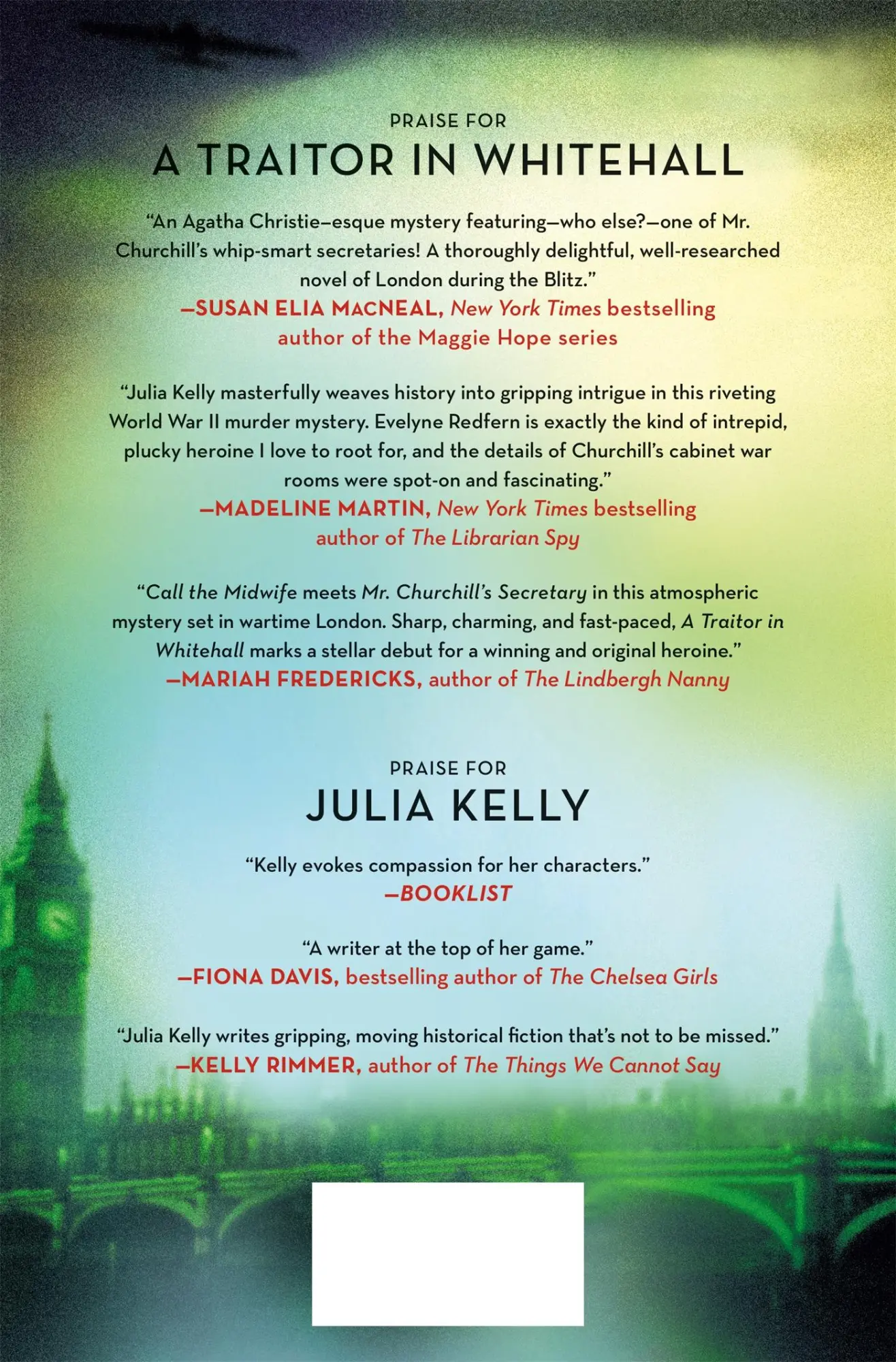 Rückseite: 9781250865489 | A Traitor in Whitehall | Julia Kelly | Buch | Gebunden | Englisch