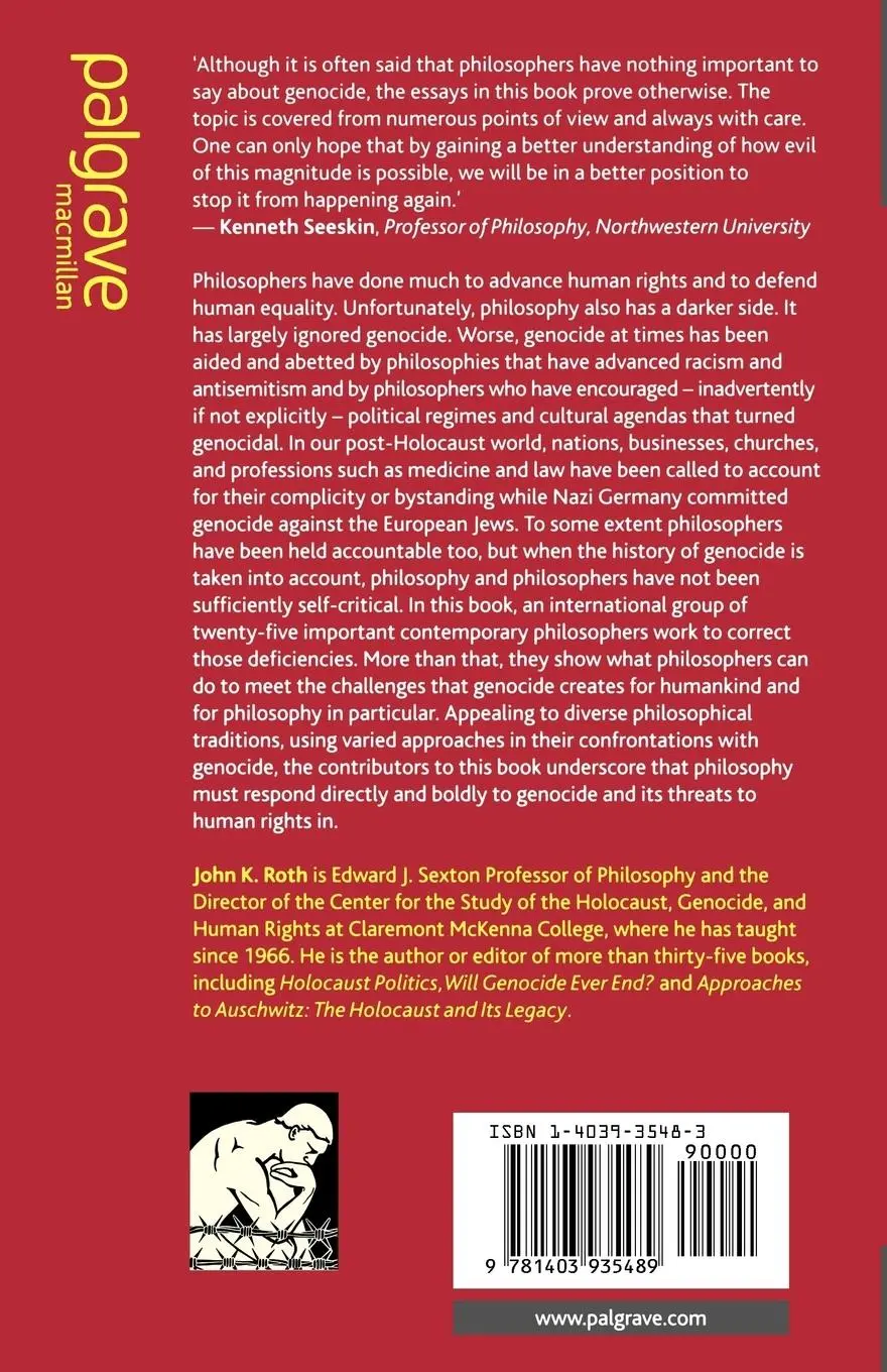 Rückseite: 9781403935489 | Genocide and Human Rights | A Philosophical Guide | J. Roth | Buch