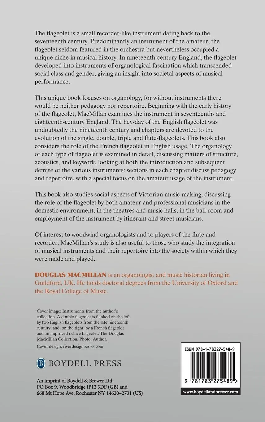 Rückseite: 9781783275489 | The Flageolet in England, 1660-1914 | Douglas Macmillan | Buch | 2020