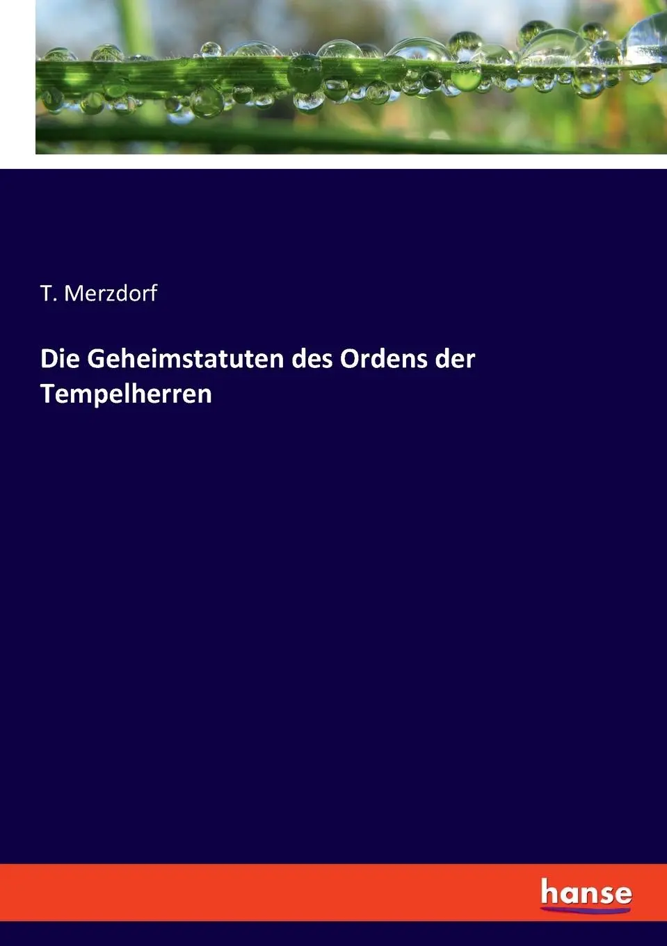 Cover: 9783348085489 | Die Geheimstatuten des Ordens der Tempelherren | T. Merzdorf | Buch
