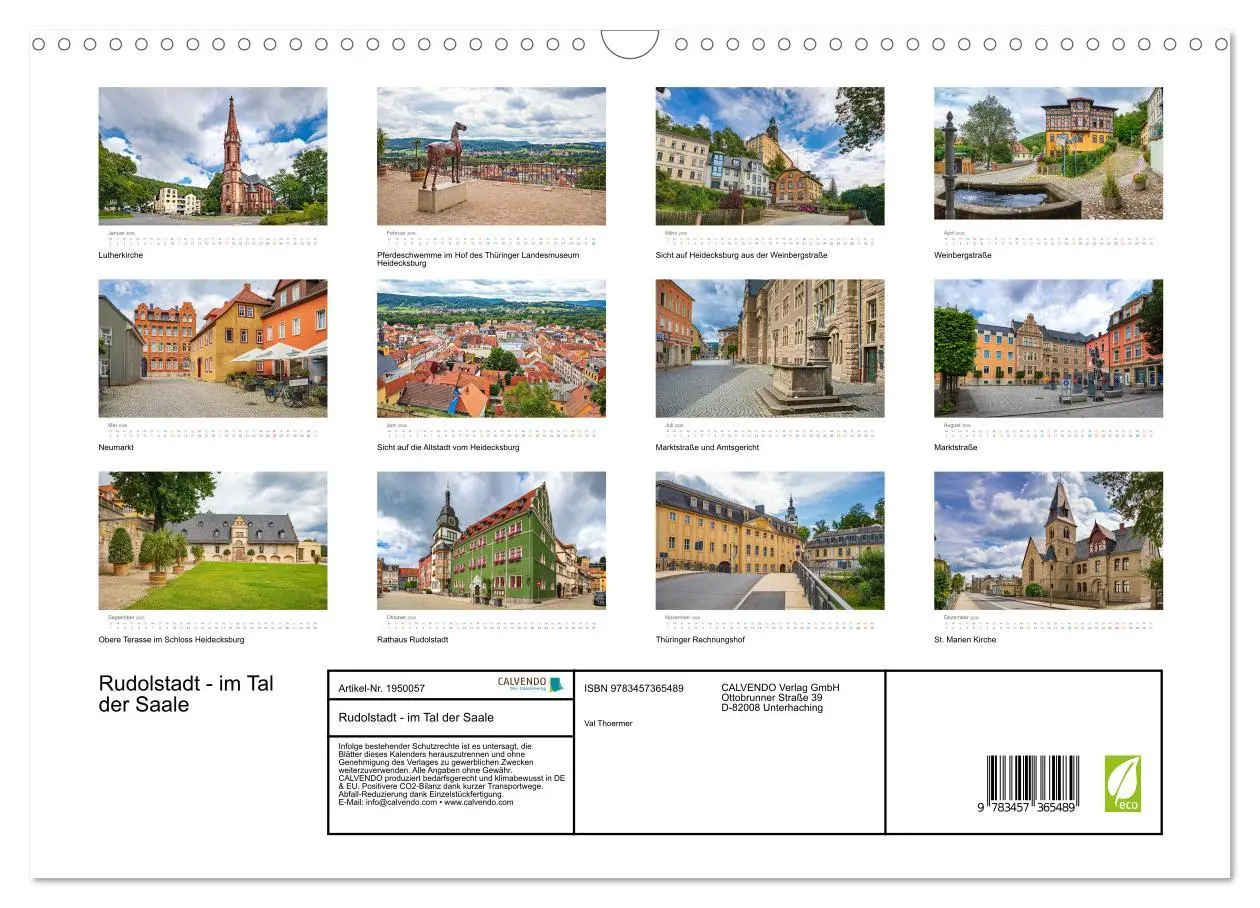 Bild: 9783457365489 | Rudolstadt - im Tal der Saale (Wandkalender 2026 DIN A3 quer),...