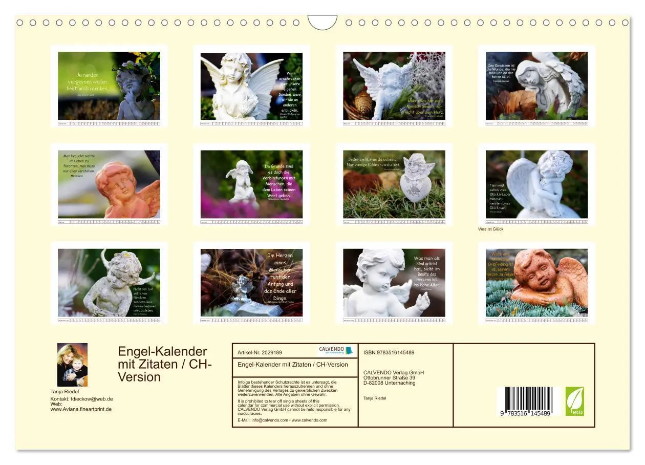 Bild: 9783516145489 | Engel-Kalender mit Zitaten / CH-Version (Wandkalender 2026 DIN A3...