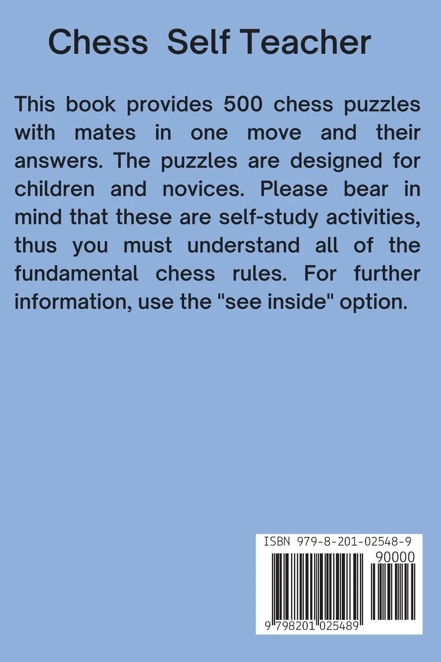Rückseite: 9798201025489 | 500 Checkmate Chess Puzzles in One Move, Part 9 | Charles Morphy