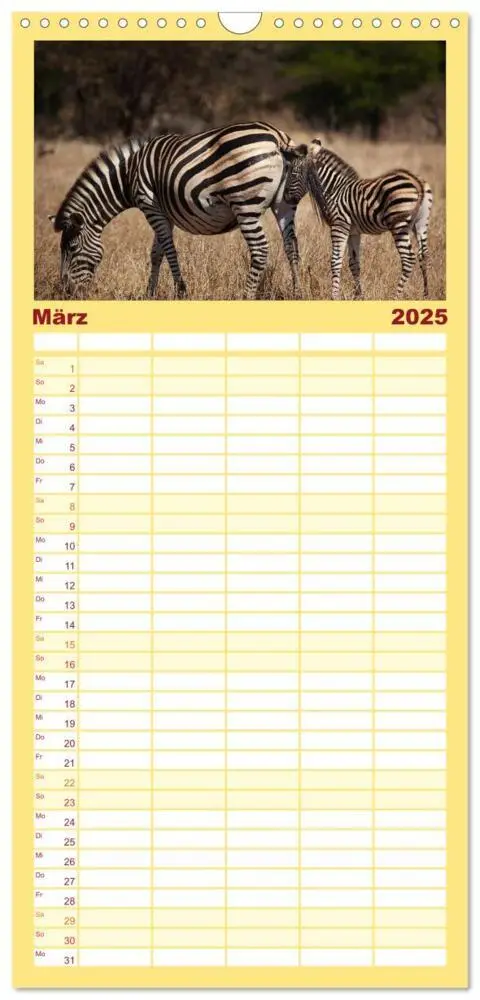 Bild: 9783457115589 | Familienplaner 2025 - Tierbabys 2025 mit 5 Spalten (Wandkalender,...
