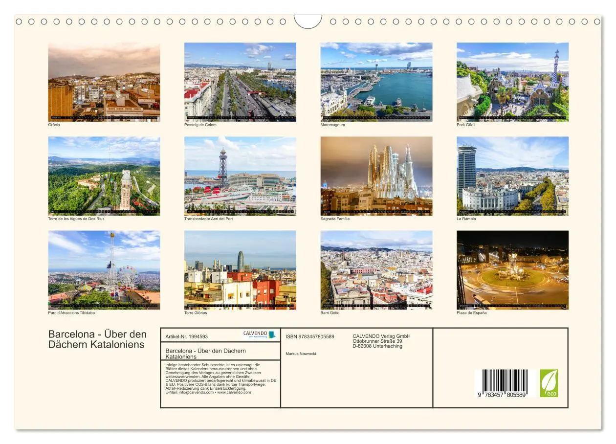 Bild: 9783457805589 | Barcelona - Über den Dächern Kataloniens (Wandkalender 2026 DIN A3...