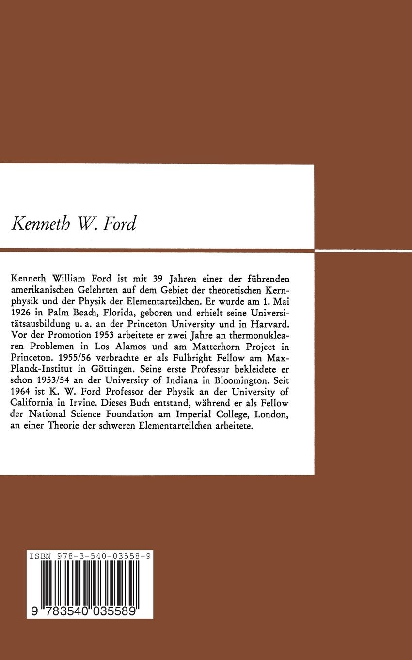 Rückseite: 9783540035589 | Die Welt der Elementarteilchen | Kenneth W. Ford | Taschenbuch | xi