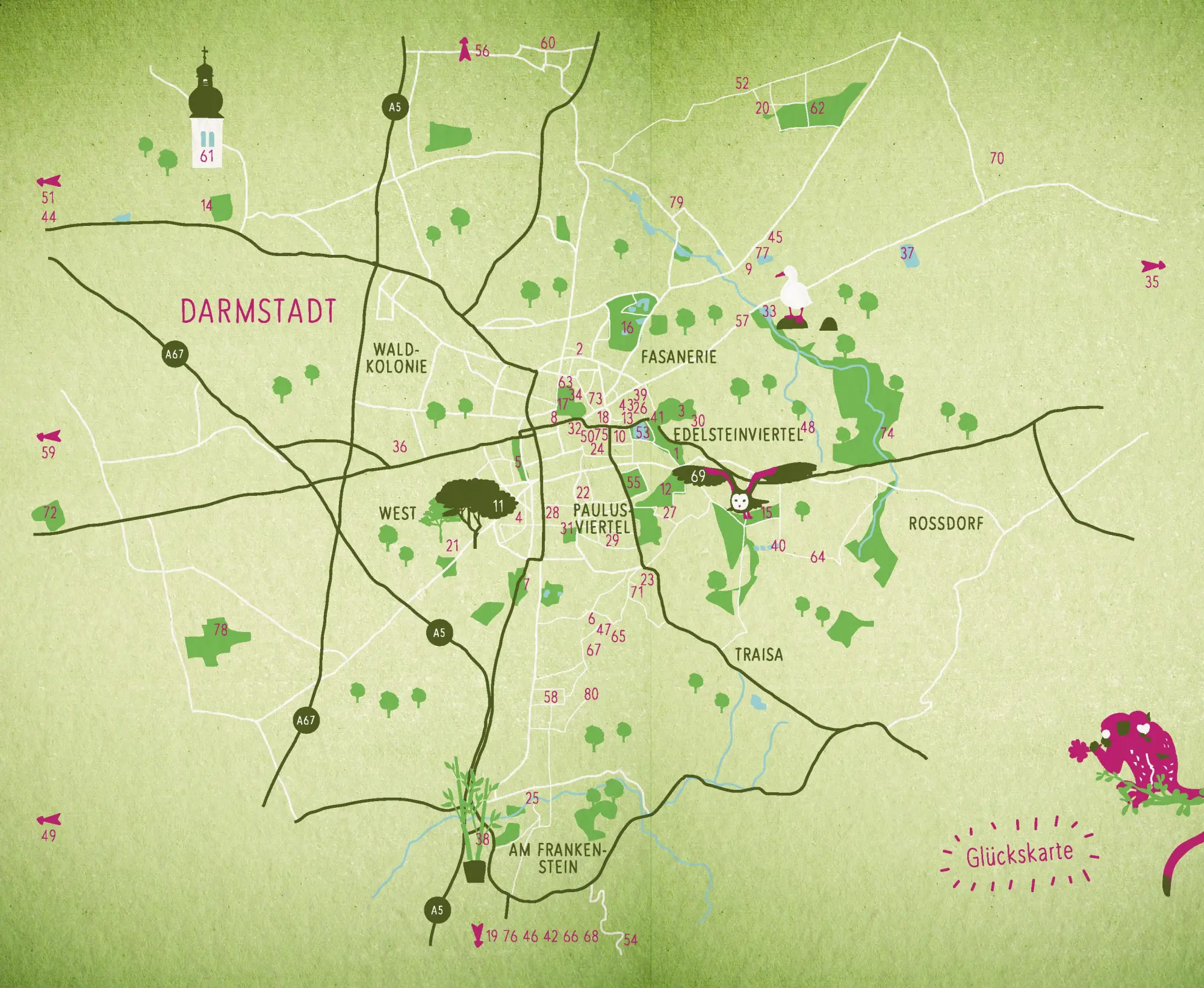 Bild: 9783770025589 | Grüne Glücksorte in Darmstadt | Geh raus &amp; blüh auf | Lutz Kehden