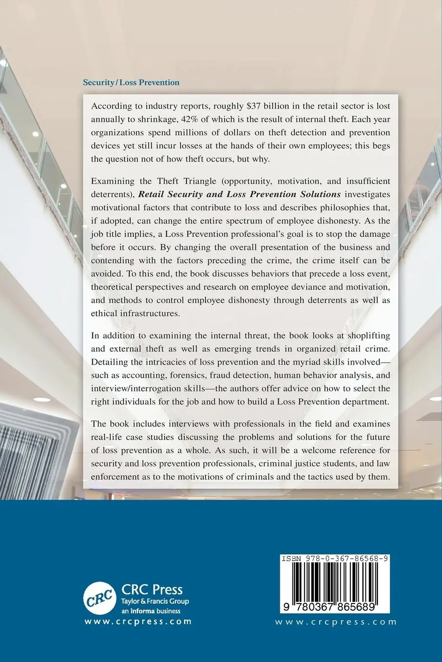 Rückseite: 9780367865689 | Retail Security and Loss Prevention Solutions | Alan Greggo (u. a.)