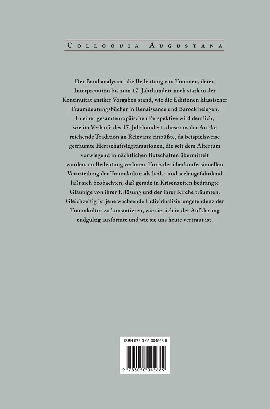 Rückseite: 9783050045689 | Traum und res publica | Gregor Weber (u. a.) | Buch | 400 S. | Deutsch