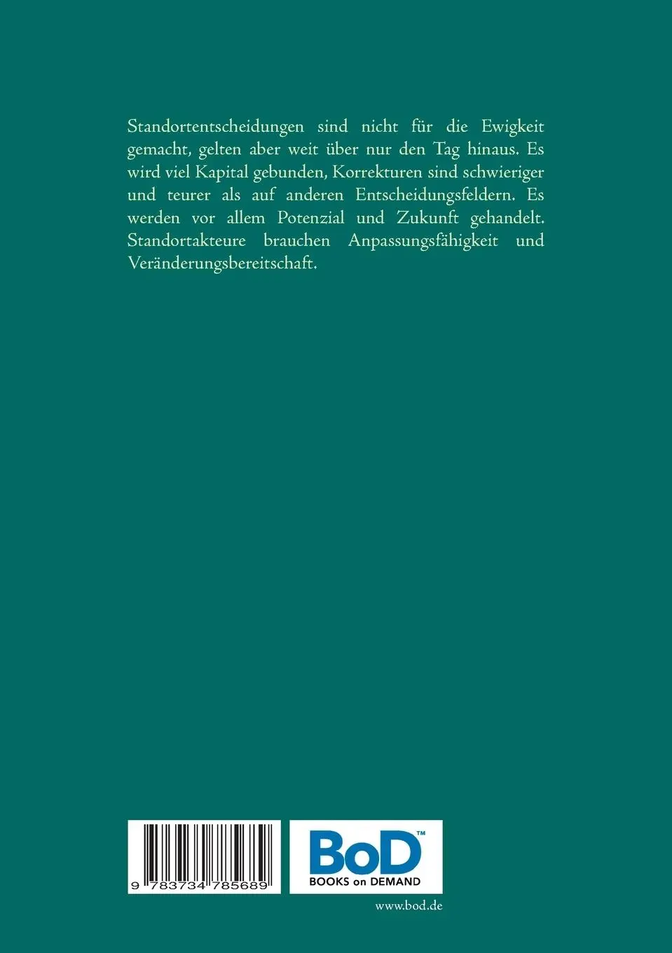 Rückseite: 9783734785689 | Standortentscheidung - ein gegenseitiges Versprechen | Jörg Becker