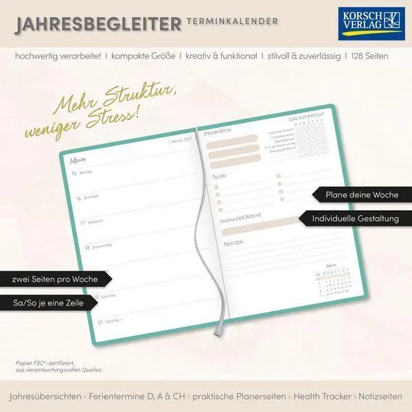 Bild: 9783819305689 | Terminkalender Jahresbegleiter Mein Jahr 2027 | Korsch Verlag | Buch