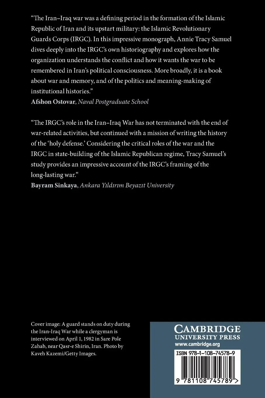 Rückseite: 9781108745789 | The Unfinished History of the Iran-Iraq War | Annie Tracy Samuel