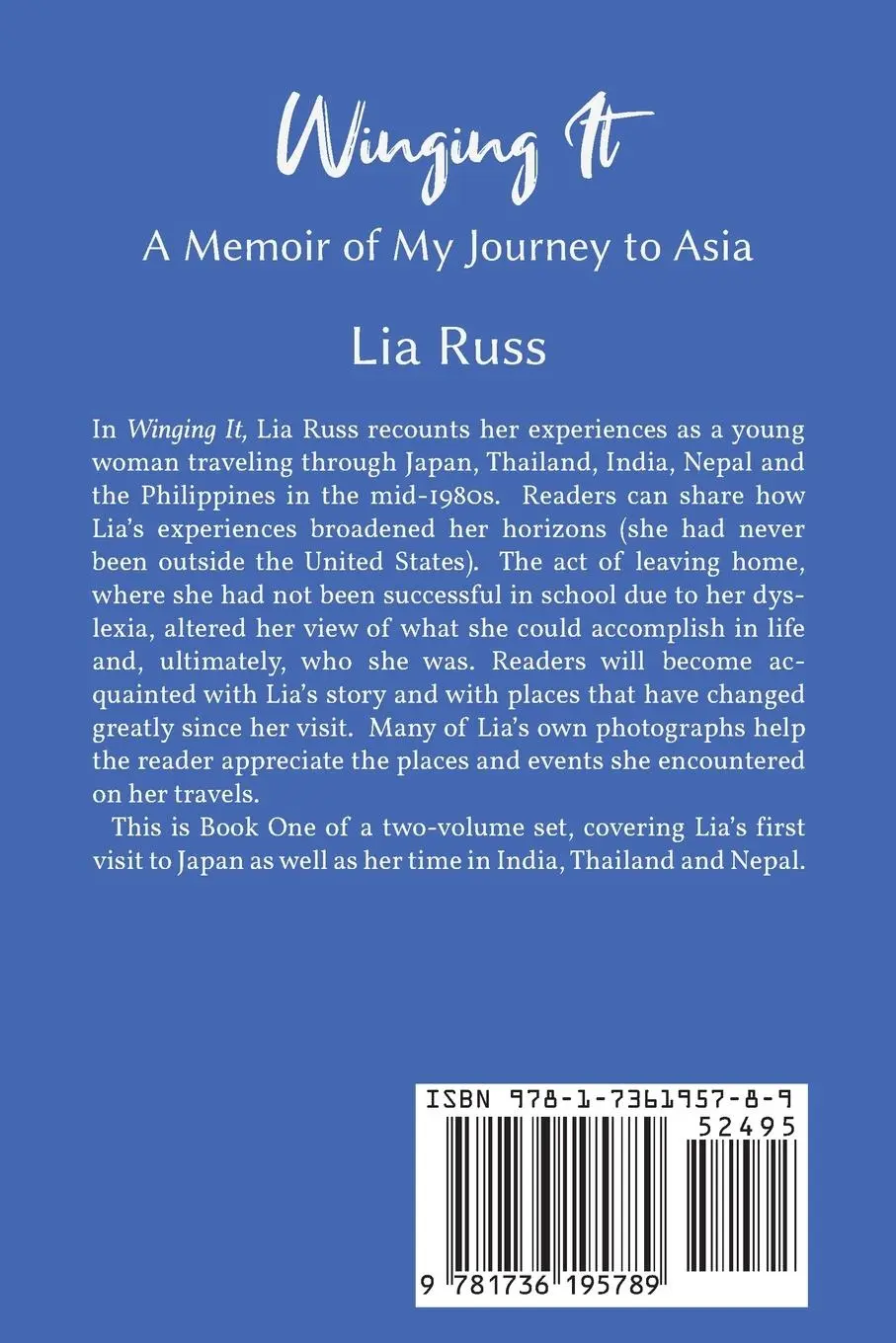 Rückseite: 9781736195789 | Winging It | A Memoir of My Journey to Asia | Lia Russ | Taschenbuch