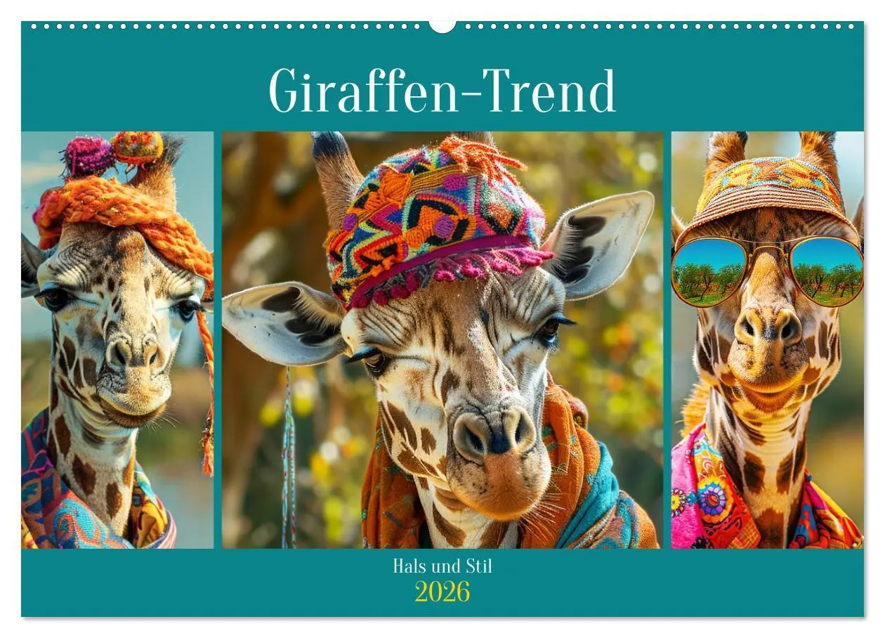 Cover: 9783457405789 | Giraffen-Trend. Hals und Stil (Wandkalender 2026 DIN A2 quer),...
