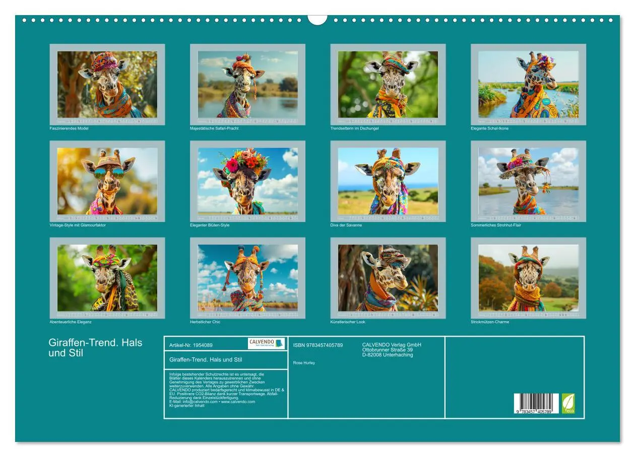 Bild: 9783457405789 | Giraffen-Trend. Hals und Stil (Wandkalender 2026 DIN A2 quer),...
