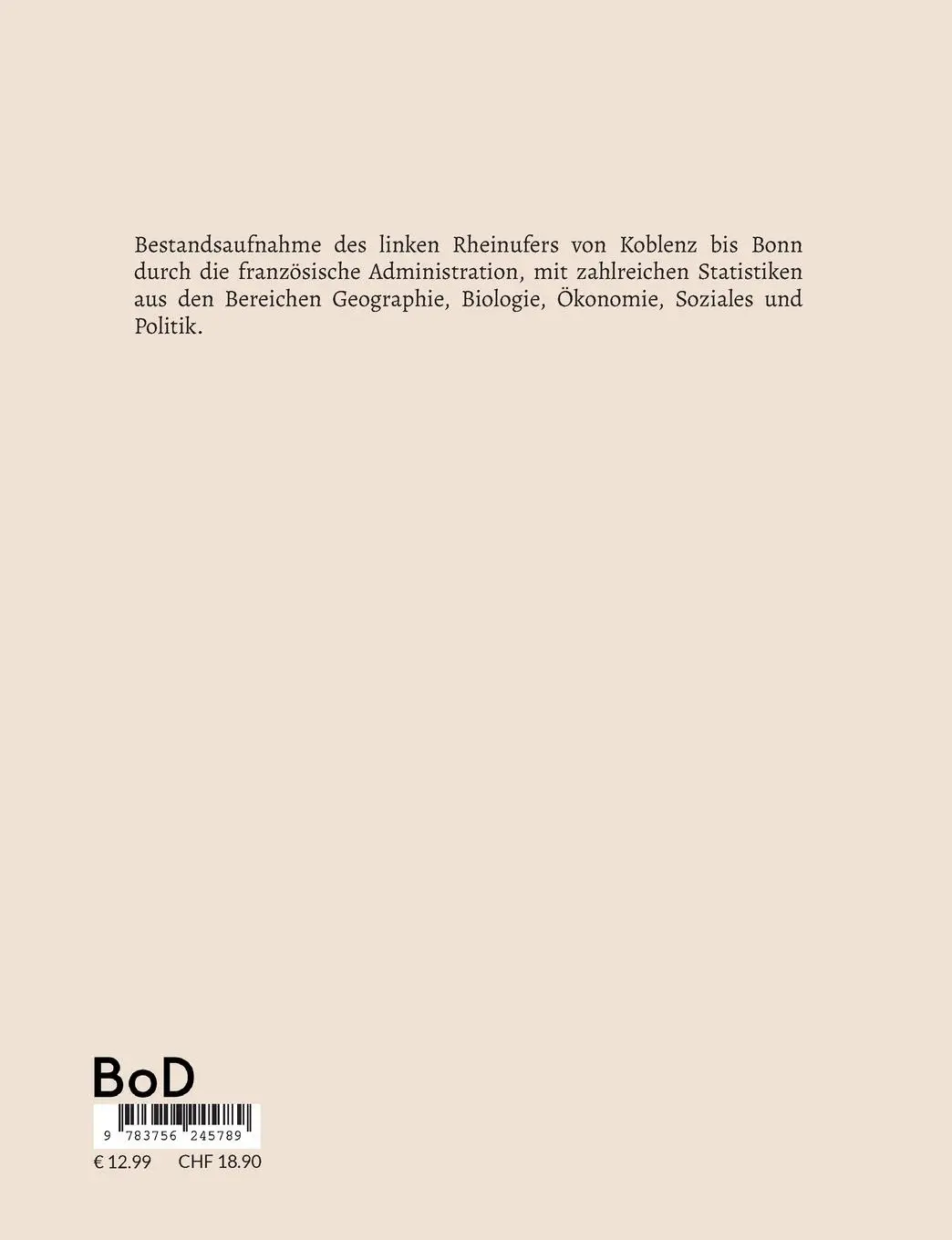 Rückseite: 9783756245789 | Ph. J. Boucqueau: Mémoire statistique du Département de...