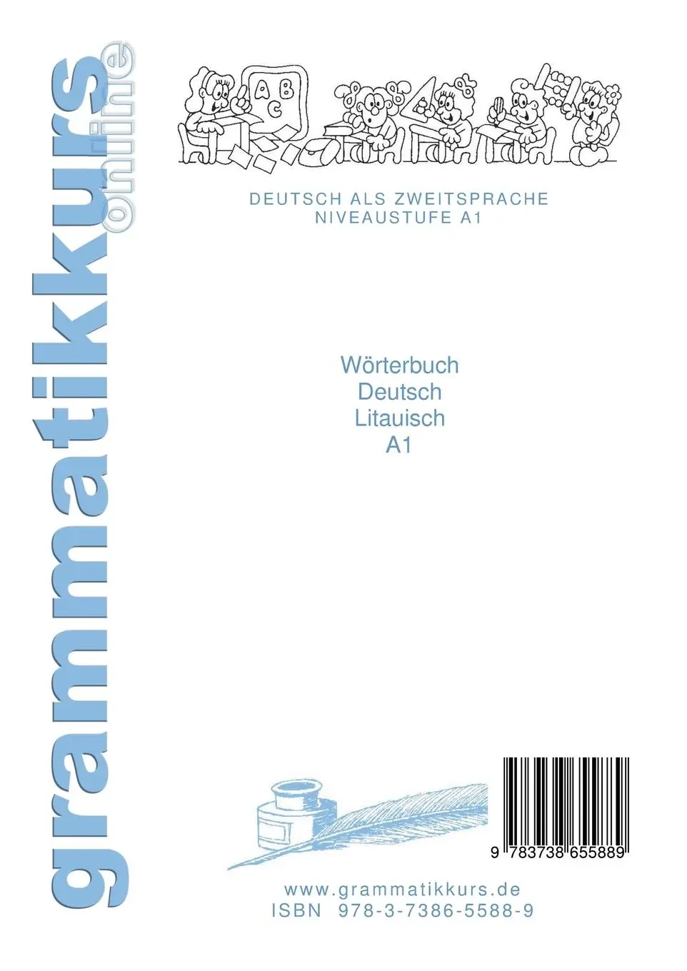 Rückseite: 9783738655889 | Wörterbuch Deutsch - Litauisch - Englisch Niveau A1 | Akom (u. a.)