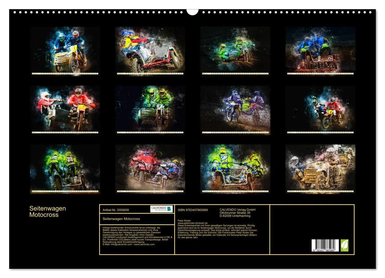 Bild: 9783457865989 | Seitenwagen Motocross (Wandkalender 2026 DIN A2 quer), CALVENDO...