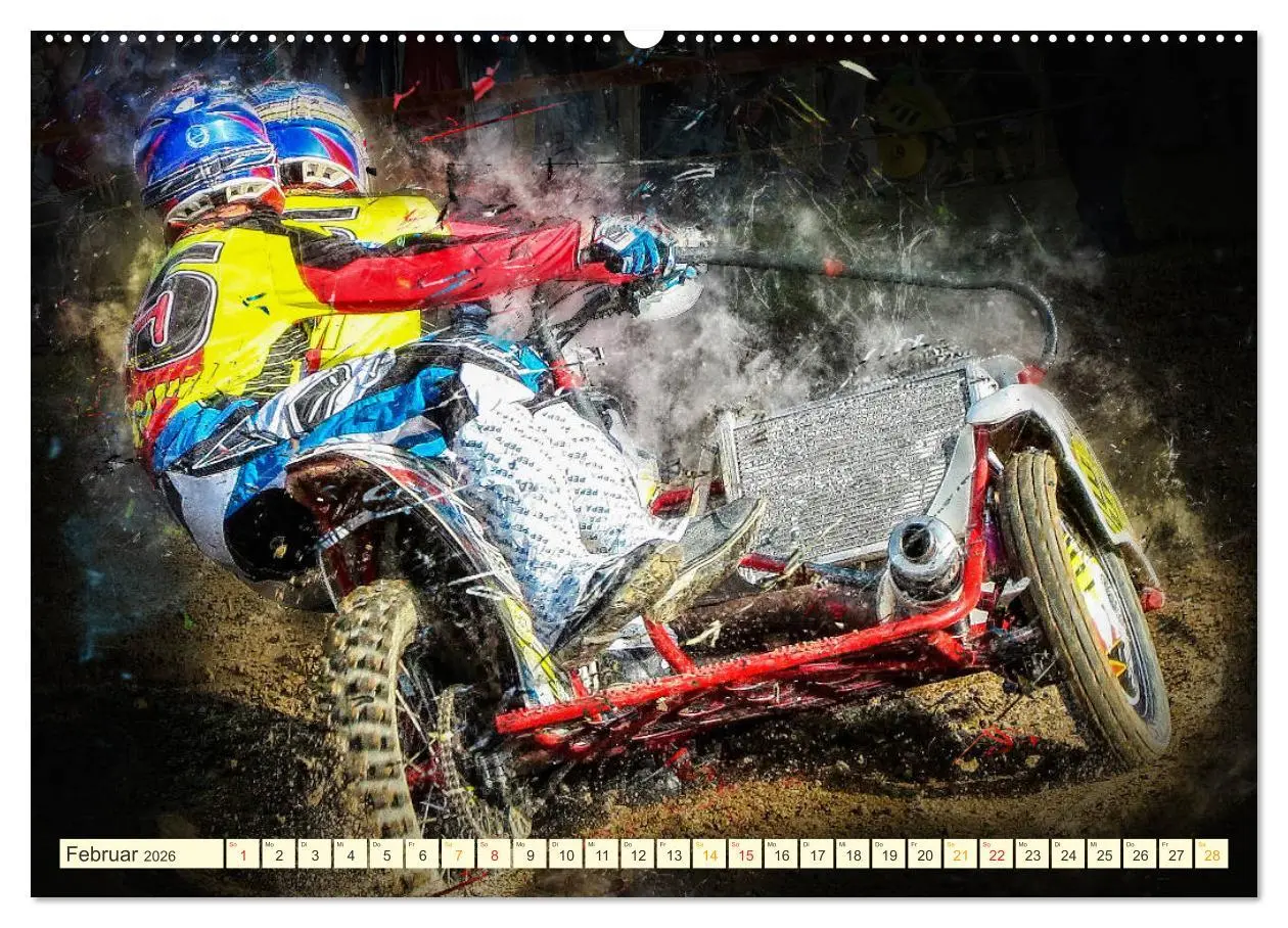 Bild: 9783457865989 | Seitenwagen Motocross (Wandkalender 2026 DIN A2 quer), CALVENDO...