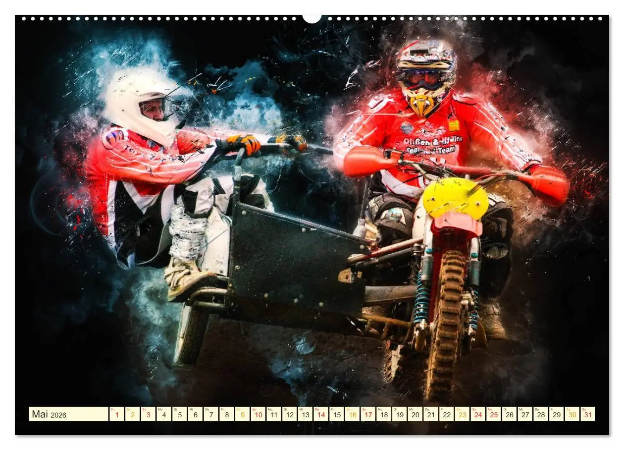 Bild: 9783457865989 | Seitenwagen Motocross (Wandkalender 2026 DIN A2 quer), CALVENDO...