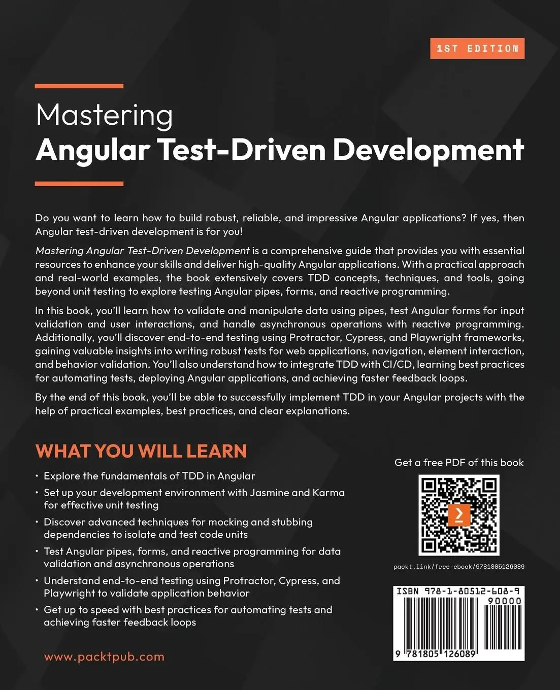 Rückseite: 9781805126089 | Mastering Angular Test-Driven Development | Ezéchiel Amen Agbla | Buch