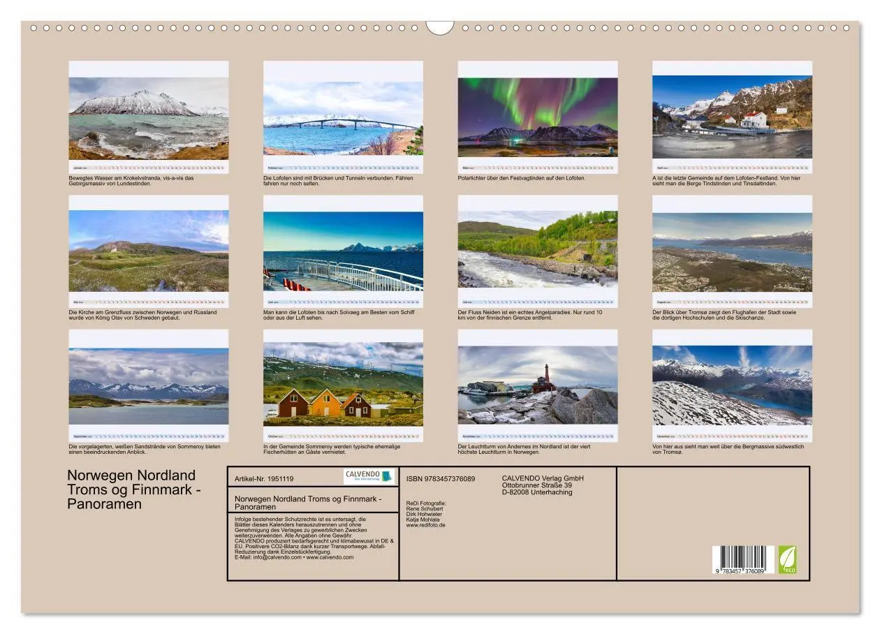 Bild: 9783457376089 | Norwegen Nordland Troms og Finnmark - Panoramen (Wandkalender 2026...