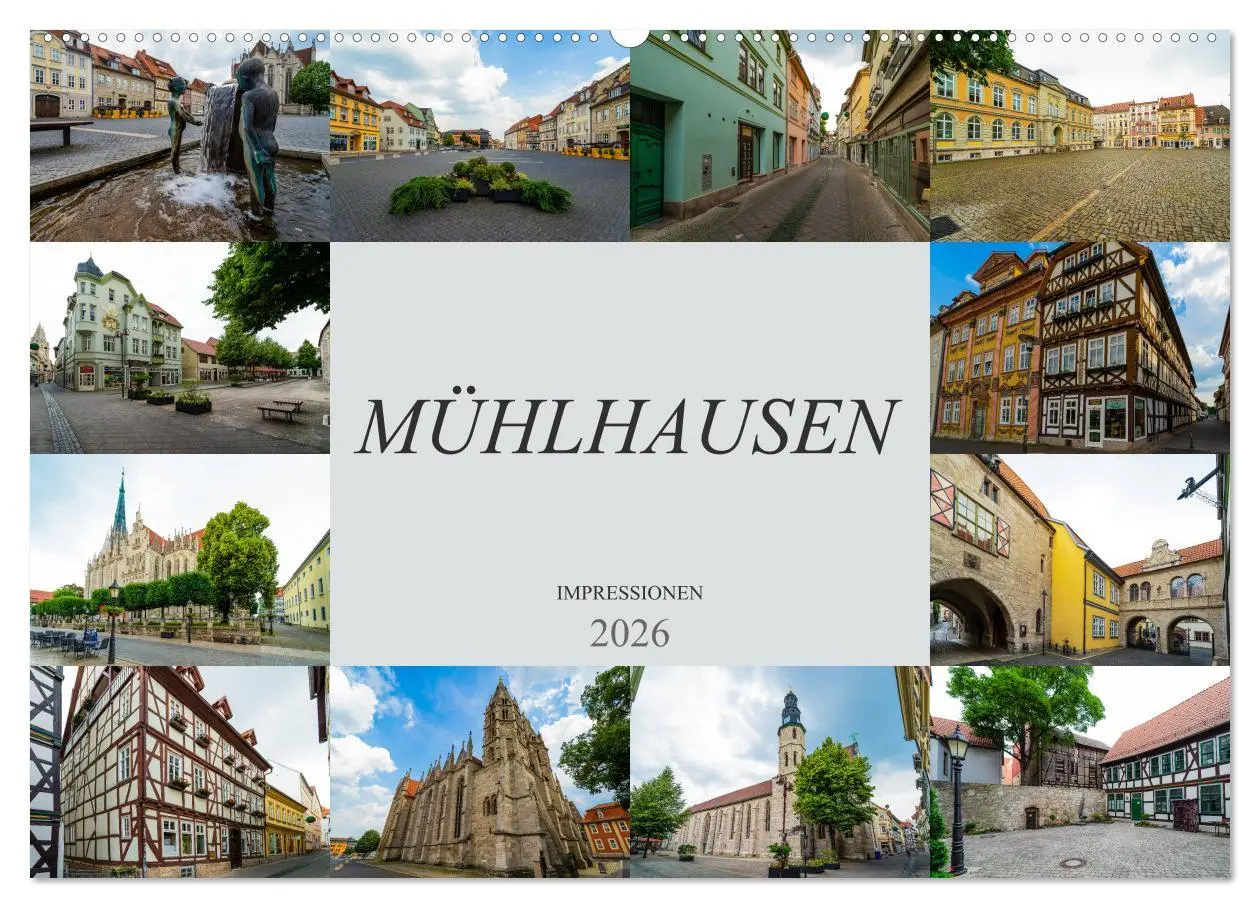 Cover: 9783457826089 | Mühlhausen Impressionen (Wandkalender 2026 DIN A2 quer), CALVENDO...