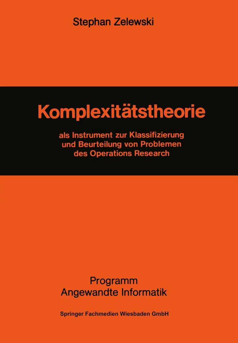 Cover: 9783528036089 | Komplexitätstheorie | Stephan Zelewski | Taschenbuch | viii | Deutsch