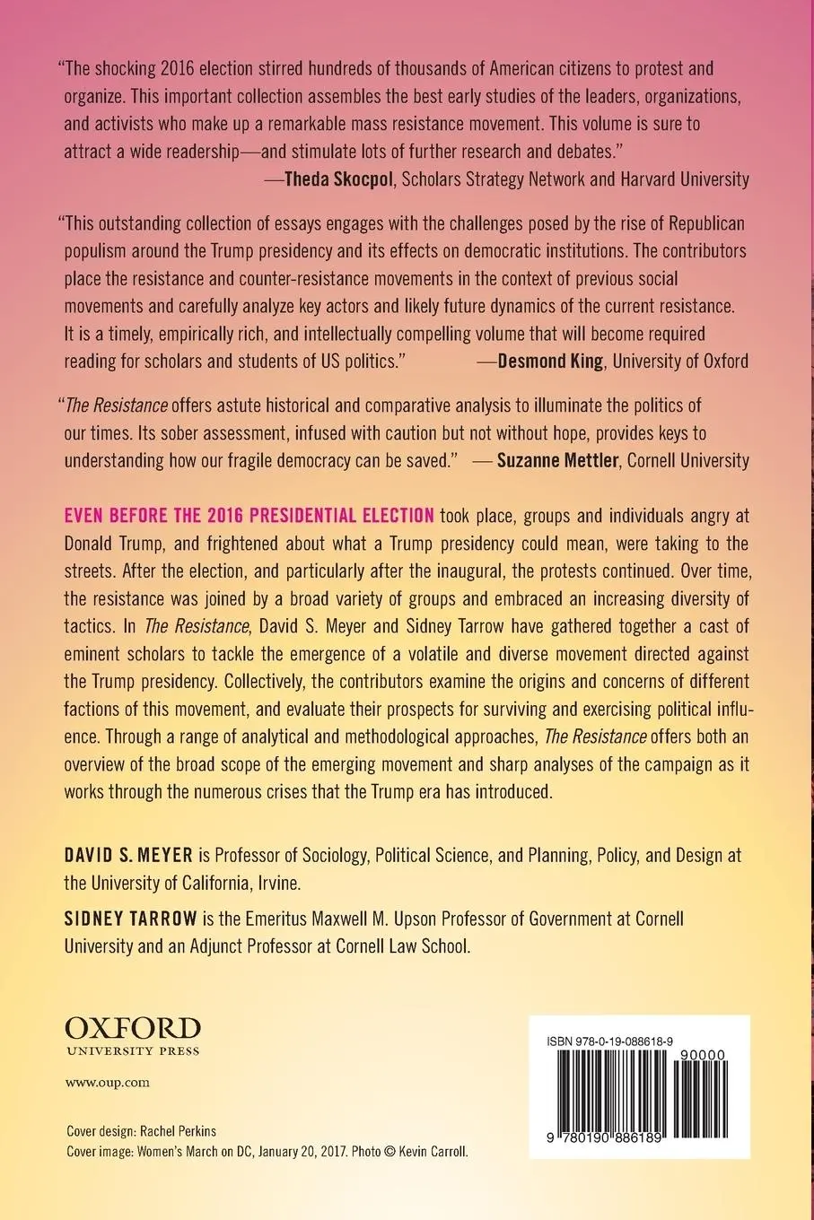 Rückseite: 9780190886189 | Resistance | The Dawn of the Anti-Trump Opposition Movement | Buch
