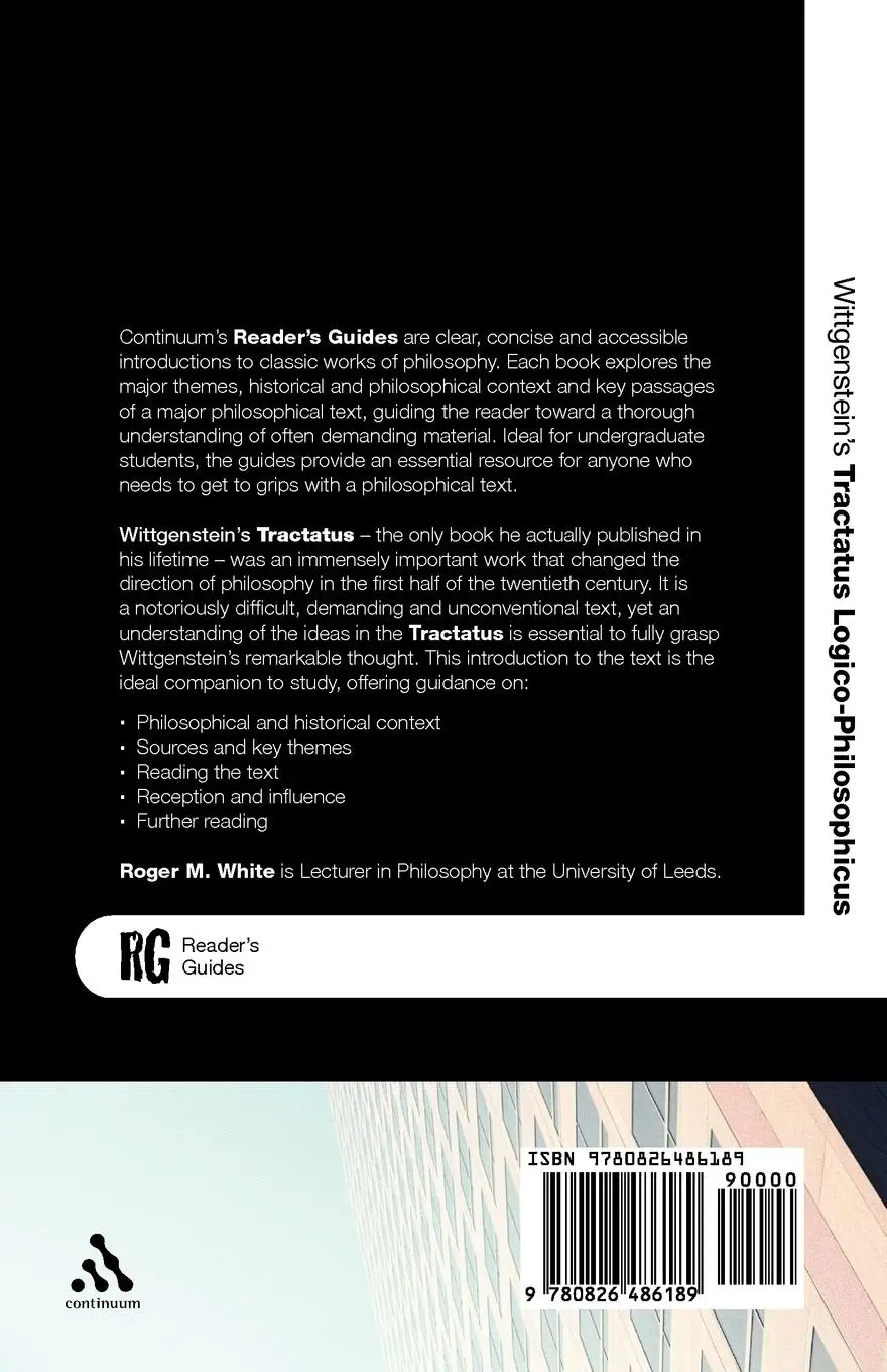 Rückseite: 9780826486189 | Wittgenstein's Tractatus Logico-Philosophicus | A Reader's Guide