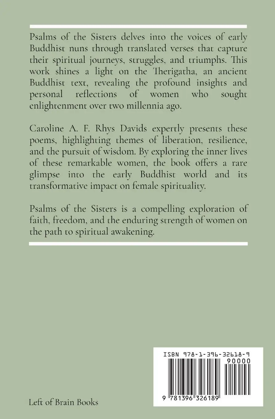 Rückseite: 9781396326189 | Psalms of the Sisters | Psalms of the Early Buddhists | Davids | Buch