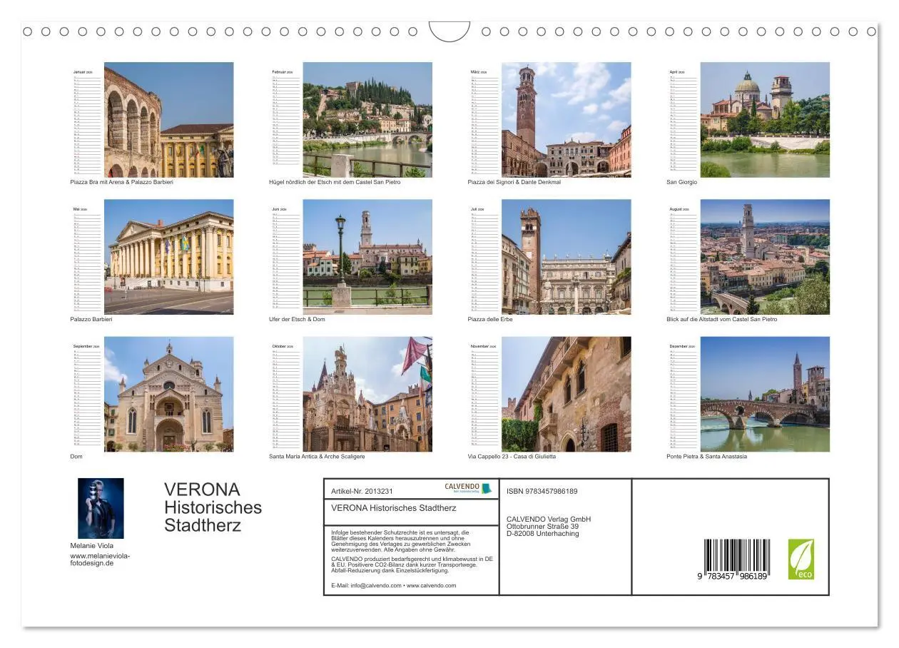 Bild: 9783457986189 | VERONA Historisches Stadtherz (Wandkalender 2026 DIN A3 quer),...