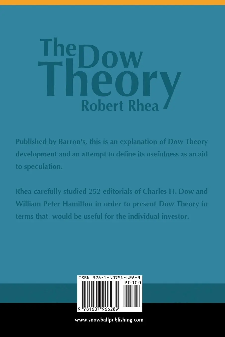 Rückseite: 9781607966289 | The Dow Theory | Robert Rhea | Taschenbuch | Kartoniert / Broschiert