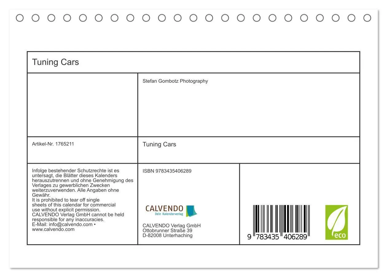 Bild: 9783435406289 | Tuning Cars (Tischkalender 2025 DIN A5 quer), CALVENDO Monatskalender