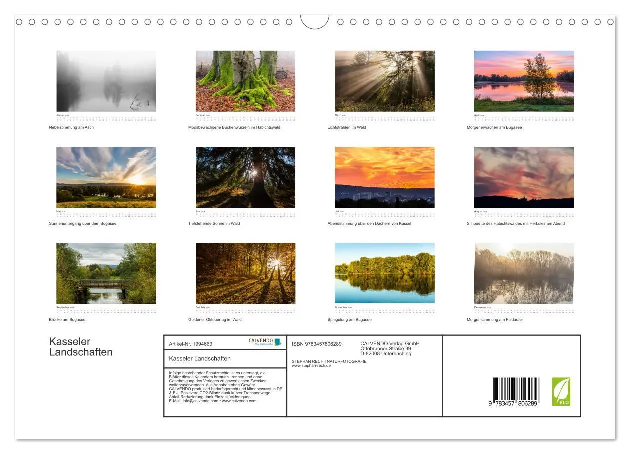 Bild: 9783457806289 | Kasseler Landschaften (Wandkalender 2026 DIN A3 quer), CALVENDO...