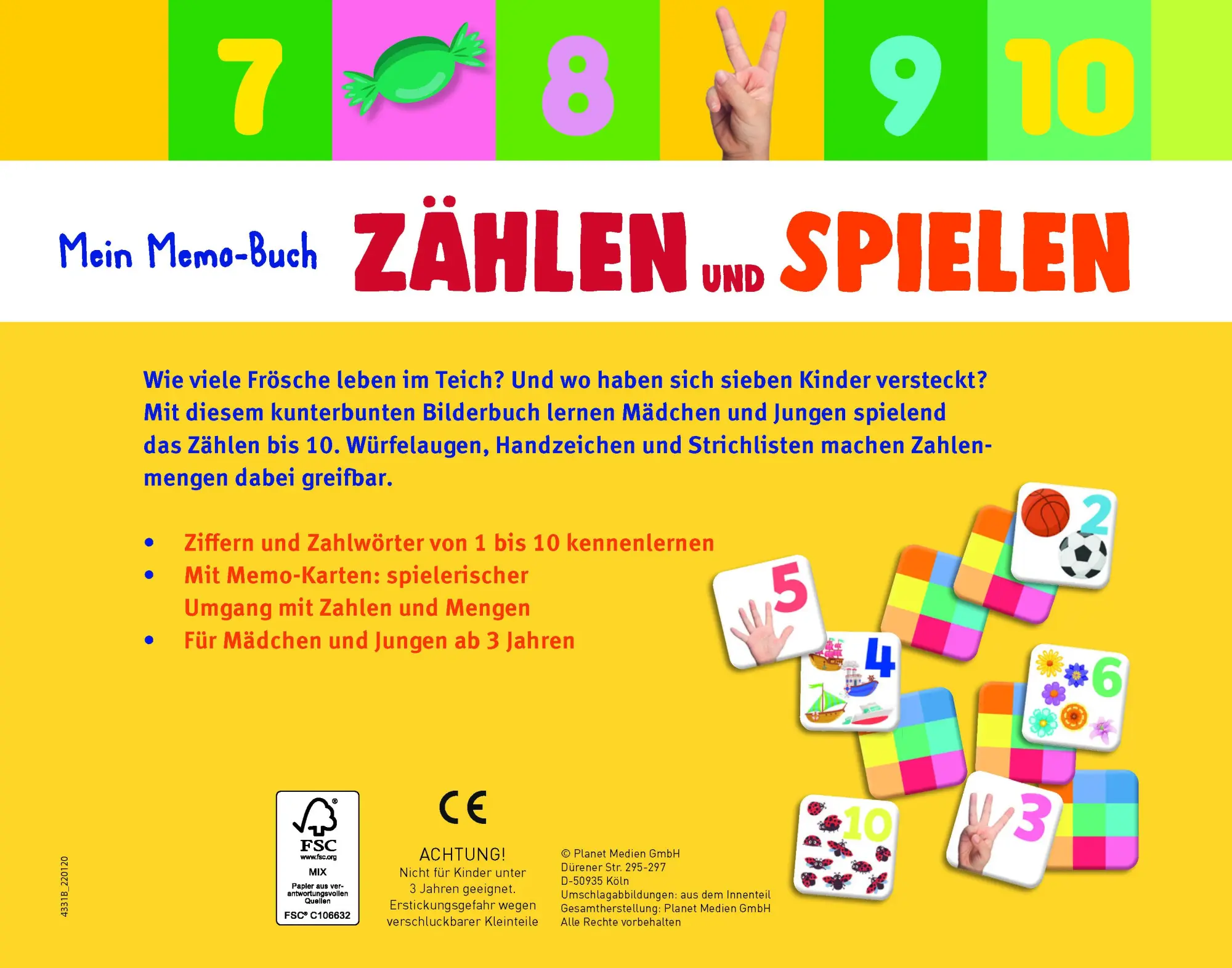 Rückseite: 9783849946289 | Mein Memo-Buch Zählen und Spielen | Buch | 20 S. | Deutsch | 2024