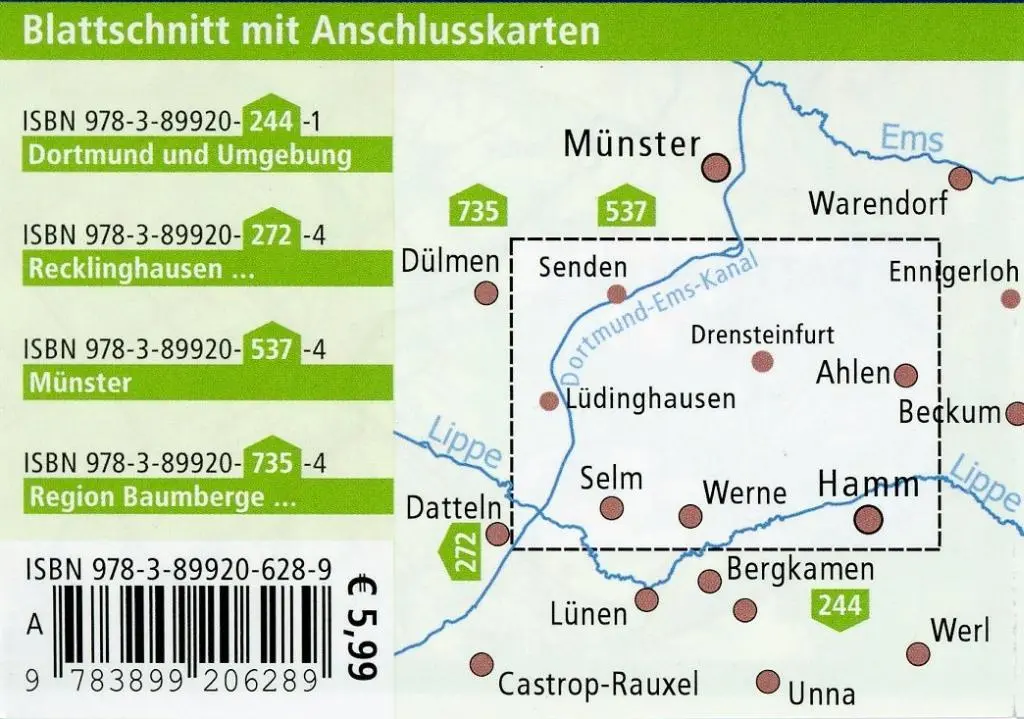 Bild: 9783899206289 | Südliches Münsterland 1 : 50 000 Rad- und Wanderkarte | (Land-)Karte