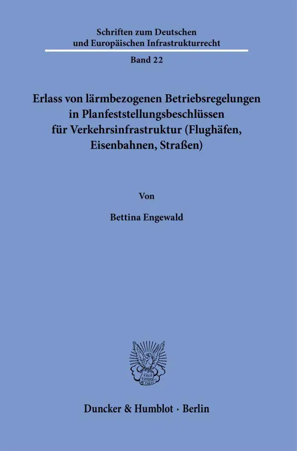 Cover: 9783428186389 | Erlass von lärmbezogenen Betriebsregelungen in...