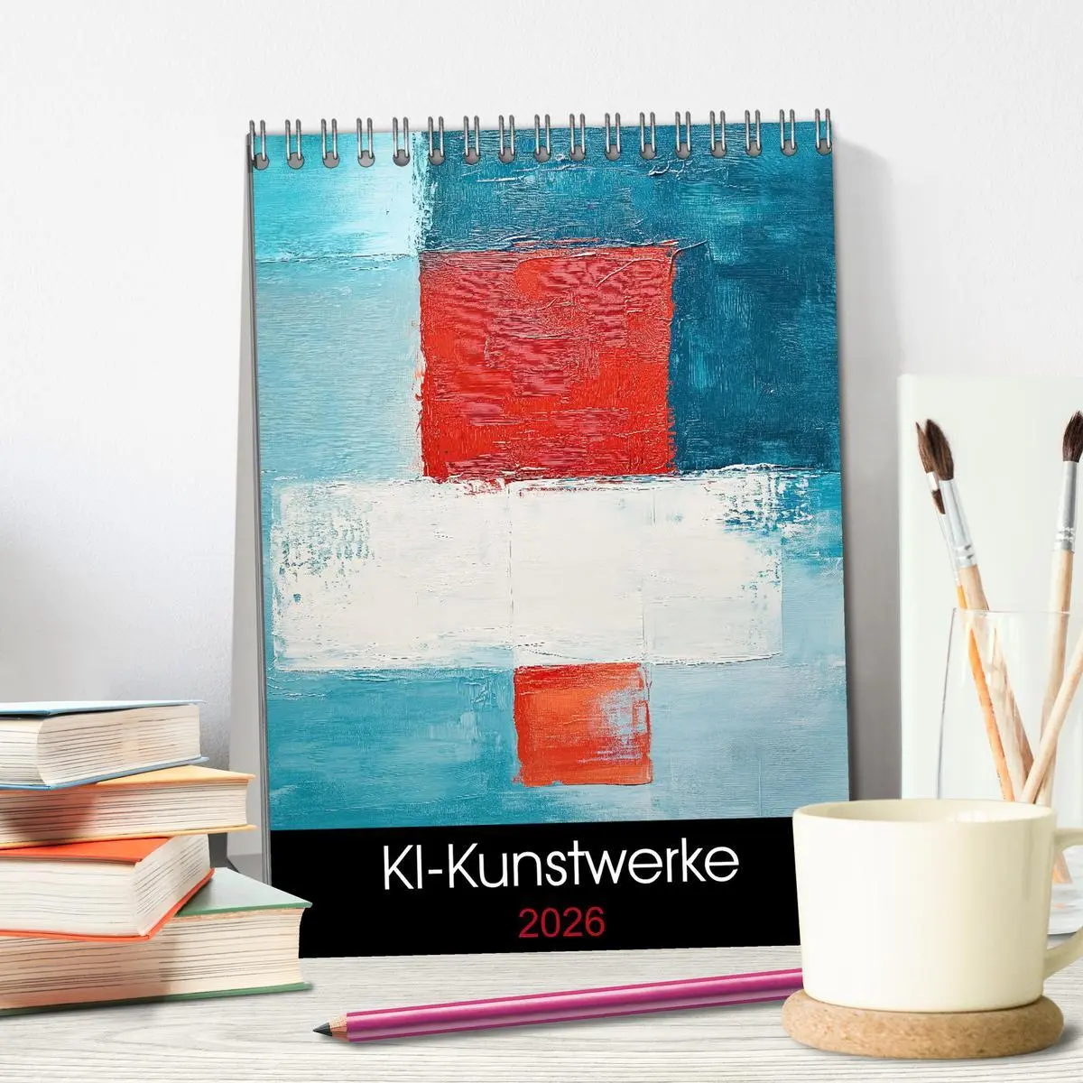 Bild: 9783457276389 | KI-Kunstwerke (Tischkalender 2026 DIN A5 hoch), CALVENDO...