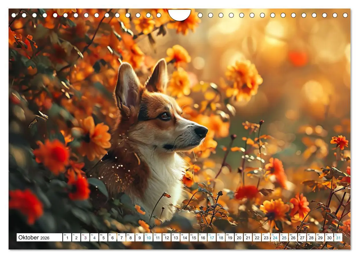 Bild: 9783457346389 | Happy Corgis (Wandkalender 2026 DIN A4 quer), CALVENDO Monatskalender