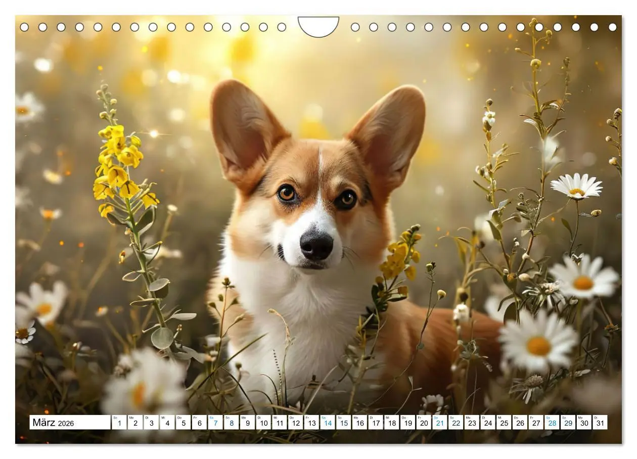 Bild: 9783457346389 | Happy Corgis (Wandkalender 2026 DIN A4 quer), CALVENDO Monatskalender