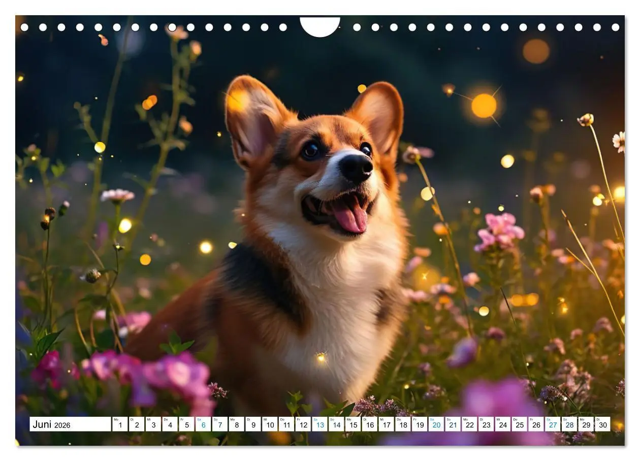 Bild: 9783457346389 | Happy Corgis (Wandkalender 2026 DIN A4 quer), CALVENDO Monatskalender