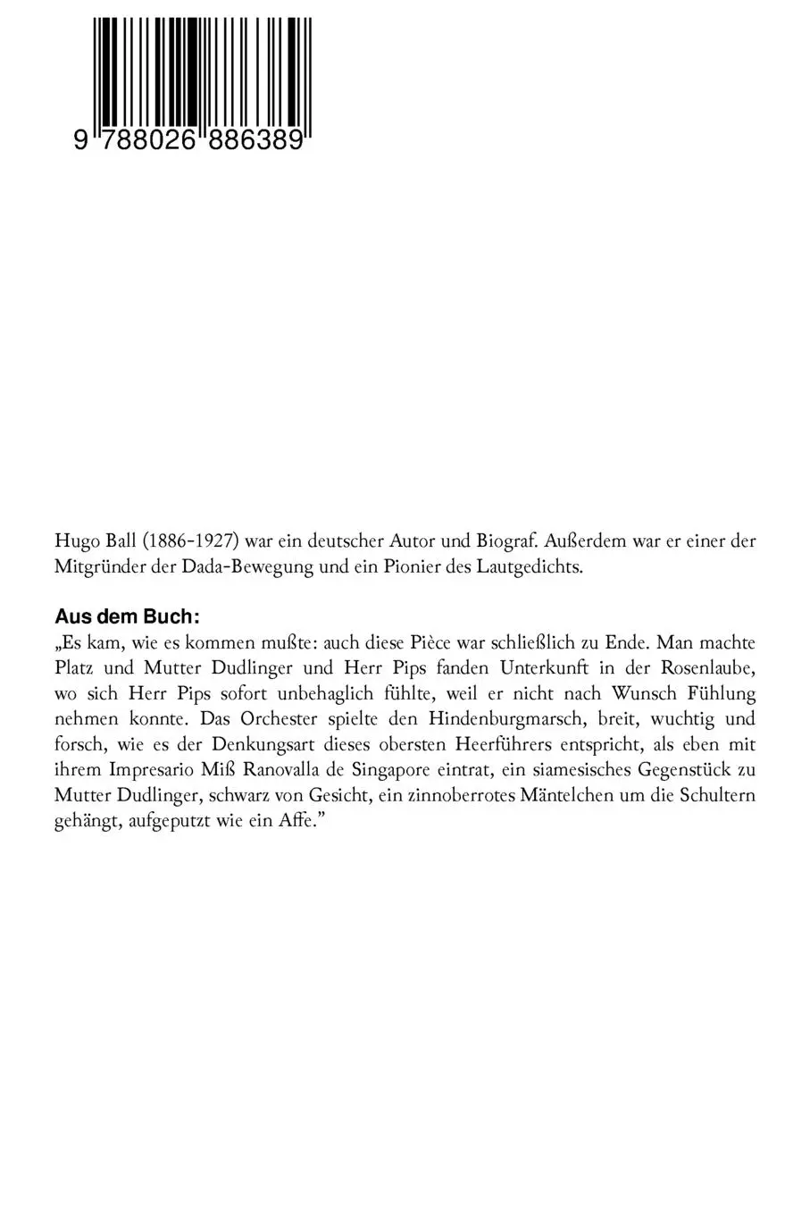 Rückseite: 9788026886389 | FLAMETTI - Vom Dandysmus der Armen (Autobiografischer Roman) | Ball