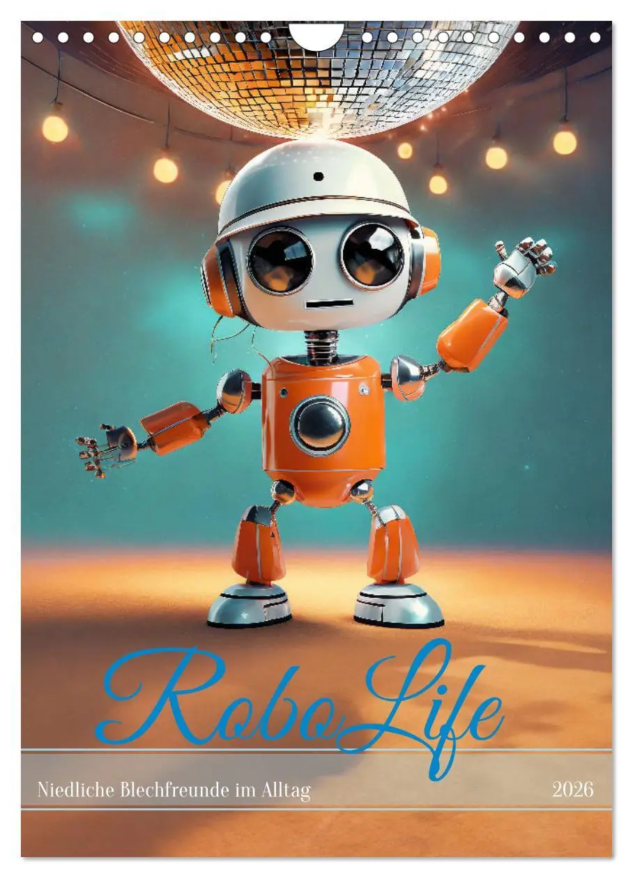 Cover: 9783516286489 | RoboLife - Niedliche Blechfreunde im Alltag (Wandkalender 2026 DIN...