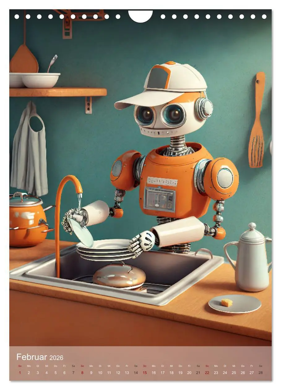 Bild: 9783516286489 | RoboLife - Niedliche Blechfreunde im Alltag (Wandkalender 2026 DIN...